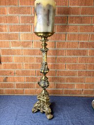 Brass Candle Holder And Candle