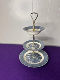 Currier And Ives 3 Tier Dish