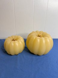 Two Lighted Pumpkins
