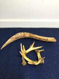 Carved Wood & Antlers