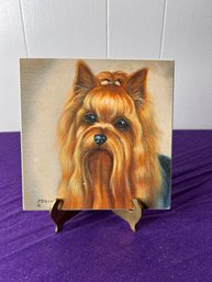 Yorkie Tile Art With Stand