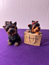 Yorkie Salt And Pepper And Statue