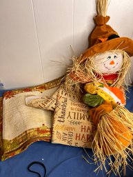 Thanksgiving Runner, Placemats And Scarecrow