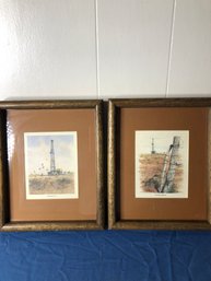 Oil Rig Art -9 X 12