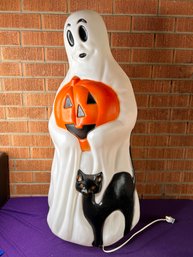 Vintage Blow Mold Ghost With Pumpkin