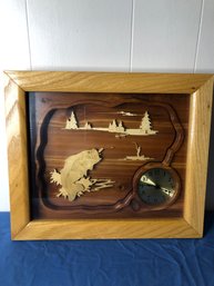 Wood Carved Fishing Clock