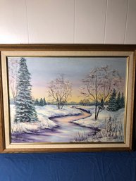 Stream In Winter Painting By B Taylor
