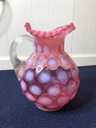 Fenton Pink Glass Pitcher - 10T