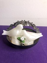 Dove Candle/silver Bowl