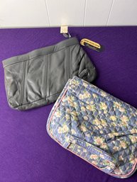 Flower Toiletry And Grey Purse