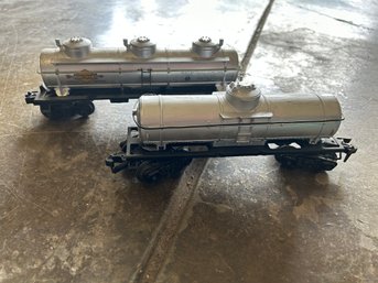 Two Silver Train Tankers