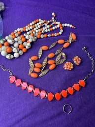 Vintage Bundle Of Peach Jewelry