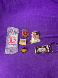Vintage Bundle Of Keychains And Pins