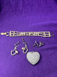 Vintage Bundle Of Bling Jewelry