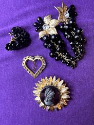 Vintage Bundle Of Black Jewelry