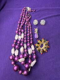 Vintage Bundle Of Purple Jewelry