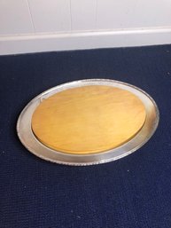WM Rogers Tray With Wood Insert