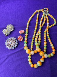 Vintage Bundle Of Colorful Jewelry