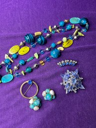 Vintage Bundle Of Blue Jewelry