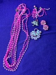 Vintage Bundle Of Pink Jewelry