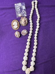 Vintage Bundle Of Jewelry  - Cameos, Necklace