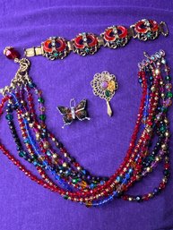 Vintage Bundle Of Multi Color Jewelry