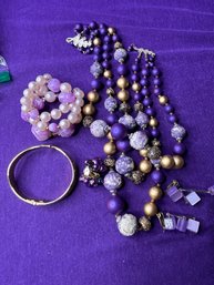 Vintage Bundle Of Purple Jewelry