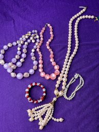 Vintage Bundle Of Pink/pearl Jewelry