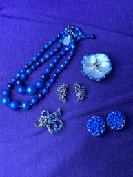Vintage Bundle Of Blue Jewelry