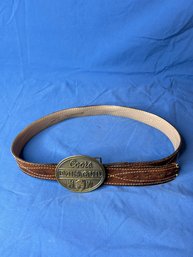 Coors Extra Gold Buckle And Leather Belt