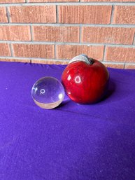 Ceramic Apple And Glass Ball