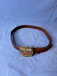 United States 200th Anniversary Buckle With Leather Belt