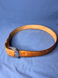 Light Brown Belt With Silver Buckle