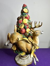 Fitz And Floyd Deer And Tree Ceramic