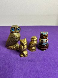 Brass Owl Decor Bundle
