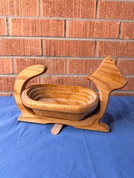 Foldable Wood Cat Bowl