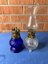 Two Small Oil Lamps