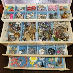 Jewelry Box Full Of Vintage Costume Jewelry