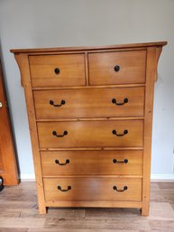 Mission Style Pine Tall Chest Of Drawers Dresser