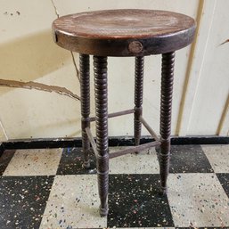 Antique Oak Stool.