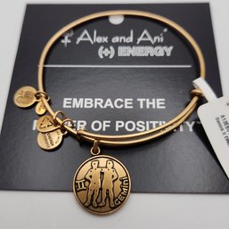 NWT Alex & Ani Gemeni Russian Gold Charm Bracelet