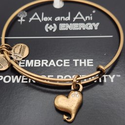 NWT Alex & Ani Cupids Heart Russian Gold Charm Bracelet