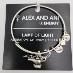 NWT Alex & Ani Lamp Of Light Russian Silver Charm Bracelet