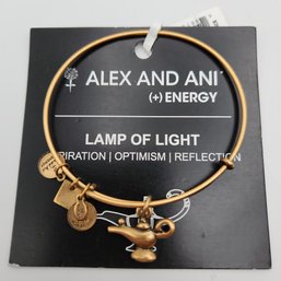 NWT Alex & Ani Lamp Of Light Russian Gold Charm Bracelet