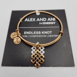 NWT Alex & Ani Endless Knot Russian Gold Charm Bracelet