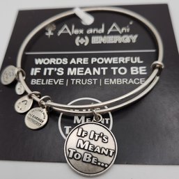 NWT Alex & Ani If Its Meant To Be Russian Silver Charm Bracelet