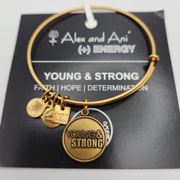 NWT Alex & Ani Young & Strong Russian Gold Charm Bracelet