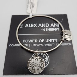 NWT Alex & Ani Power Of Unity Russian Silver Charm Bracelet