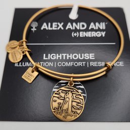 NWT Alex & Ani Lighthouse Russian Gold Charm Bracelet