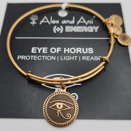 NWT Alex & Ani Eye Of Horus Russian Gold Charm Bracelet